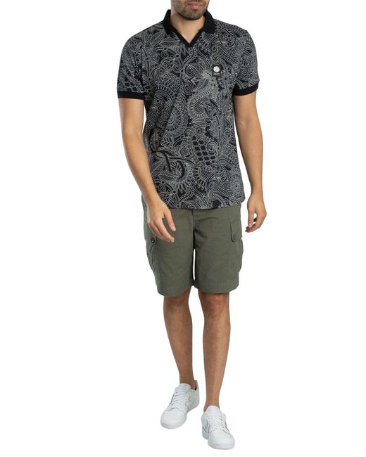 Pretty Green Gray Resonance Linear Polo Shirt for men