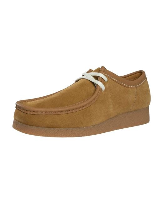 Clarks Brown Wallabee Evo Suede Shoes for men