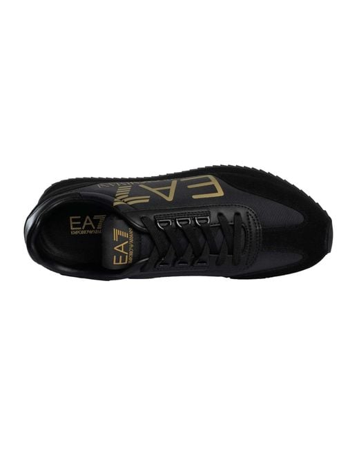 EA7 Black Big Logo Trainers for men