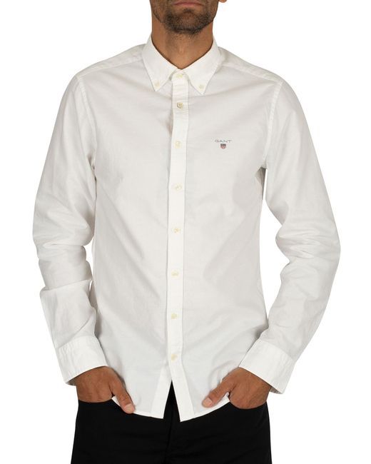 Gant White The Slim Oxford Shirt for men