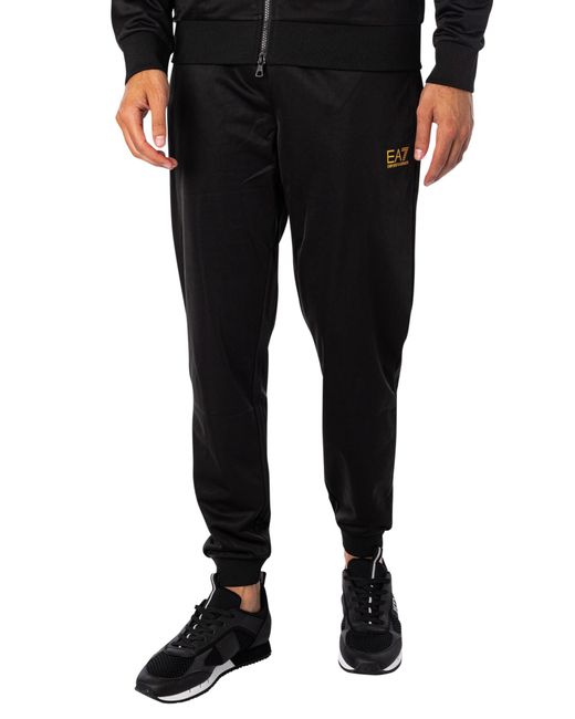 EA7 Black Logo Zip Tracksuit for men