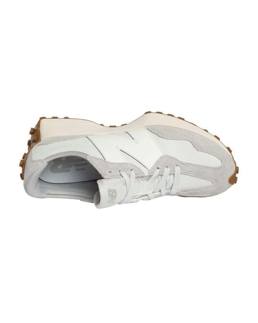 New Balance White 327 Suede Trainers for men