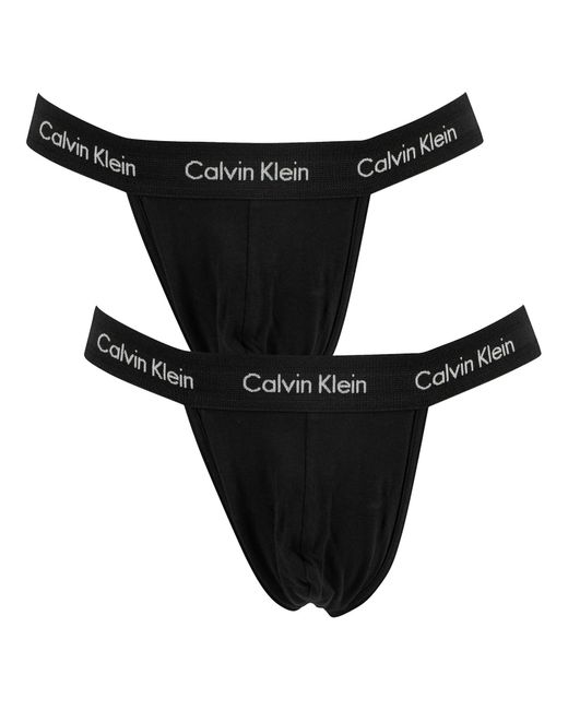 Calvin Klein 2 Pack Thongs in Black for Men - Save 3% - Lyst