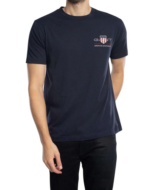 Gant Blue Regular Archive Shield T-shirt for men