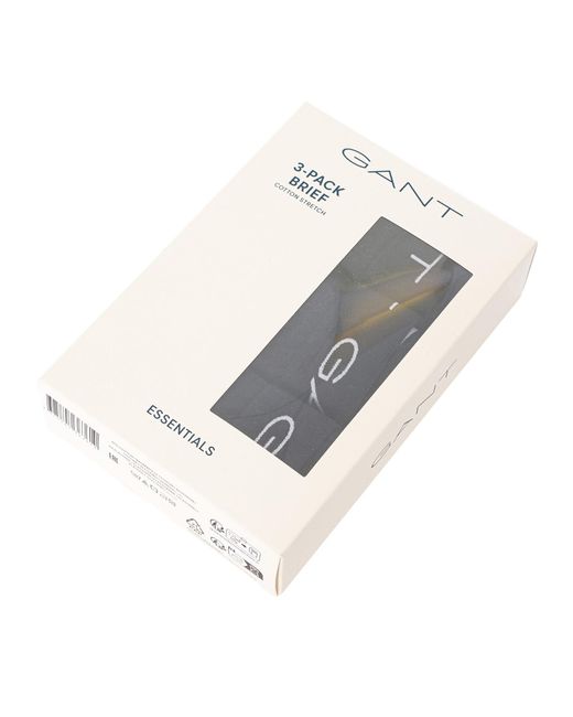 Gant Black 3 Pack Essential Briefs for men