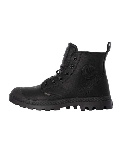 Palladium Black Pampa Zip Leather Boots for men