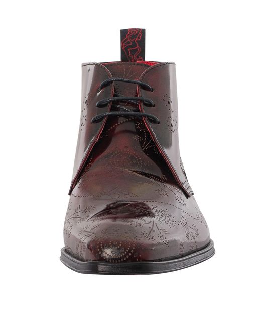Jeffery West Brown Polished Leather Detail Brogue Shoes for men