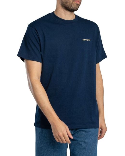 Carhartt Blue Script Embroidery T-shirt for men