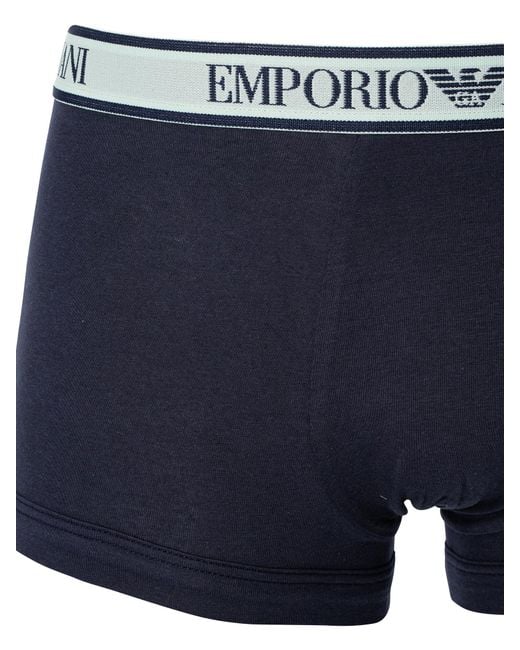 Emporio Armani Blue 3 Pack Trunks for men