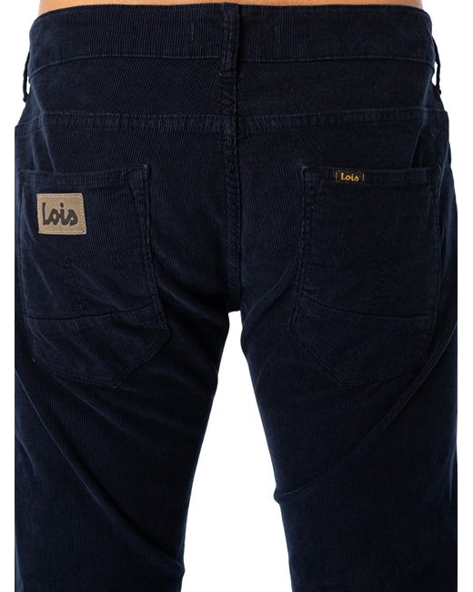 Lois Black Sierra Thin Corduroy Trousers for men