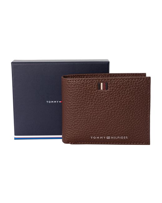 Tommy Hilfiger Brown Central Mini Leather Wallet for men