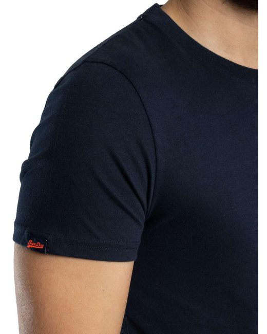 Superdry Blue Essential Logo Emb T-shirt for men