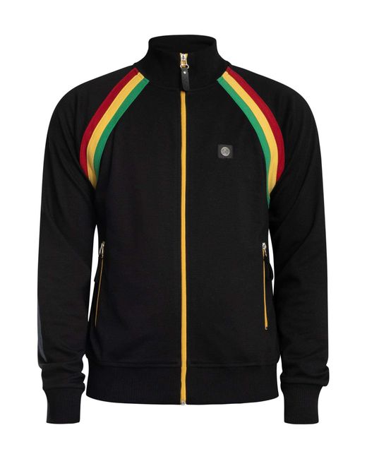 Trojan Black Raglan Taped Track Jacket for men