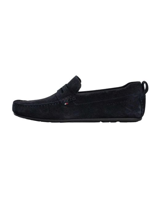Tommy Hilfiger Blue Core Suede Driver Shoes for men