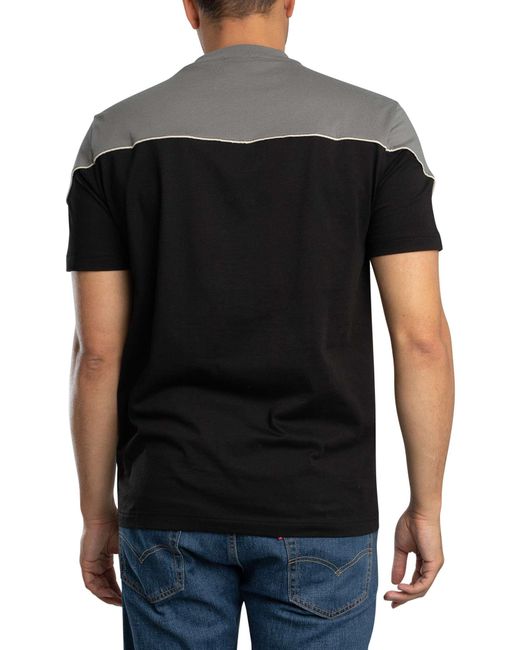 EA7 Black Regular Chest Logo T-shirt for men