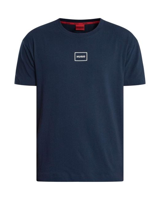 HUGO Blue Lounge Laze Box Logo T-shirt for men
