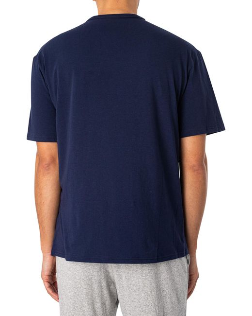 Calvin Klein Blue Lounge Chest Logo T-shirt for men