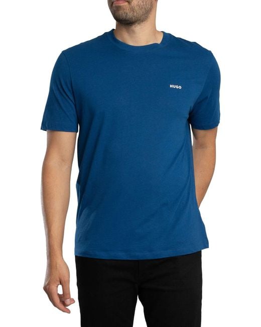 HUGO Blue Dero222 Logo T-shirt for men
