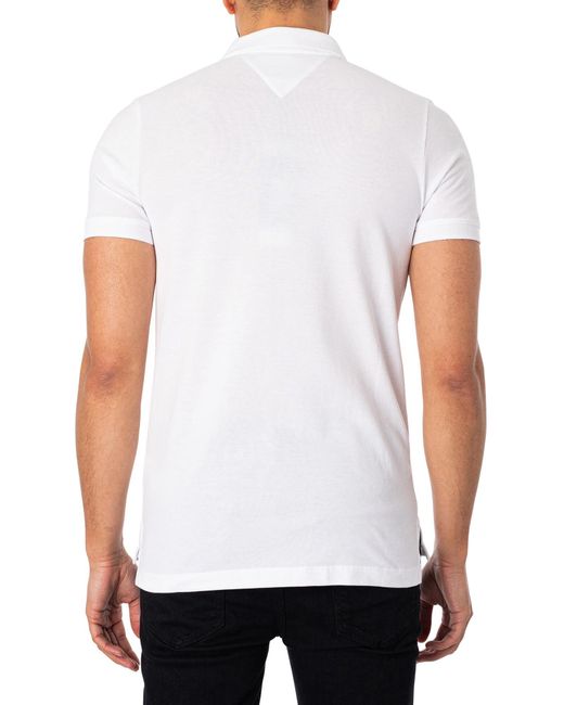 Tommy Hilfiger White Flag Placket Polo T Shirt for men