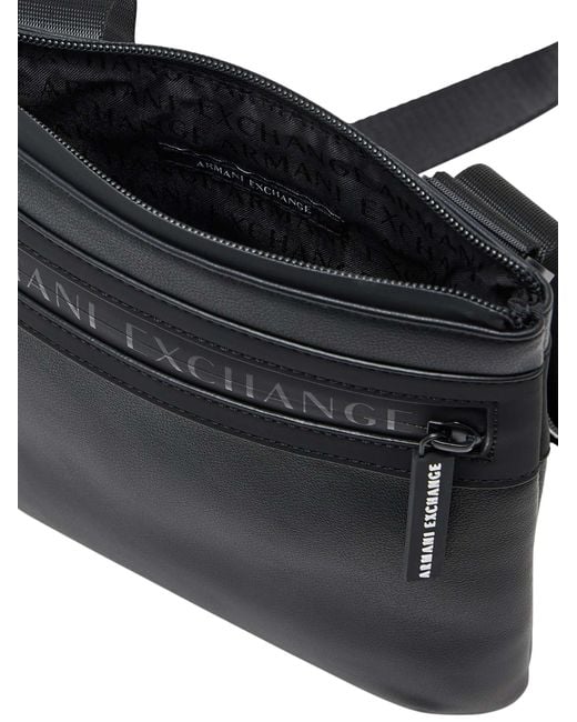 ARMANI EXCHANGE Black Flat Crossbody Bag for men