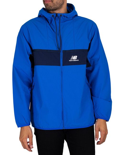 New Balance Blue Athletics Amplified Windbreaker Jacket for men