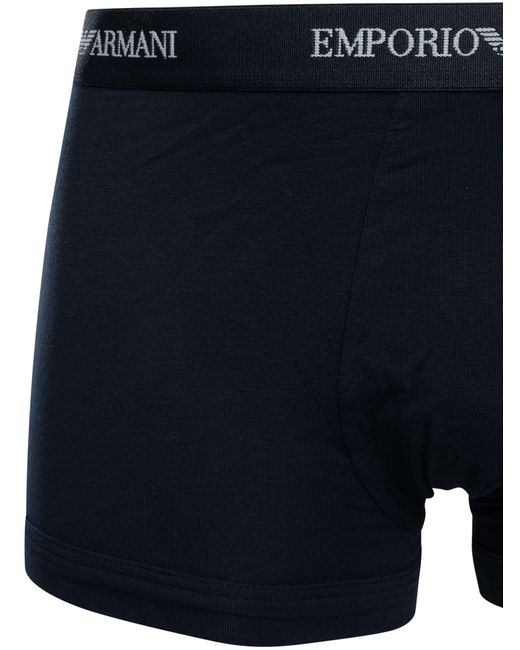 Emporio Armani Blue 3 Pack Trunks for men