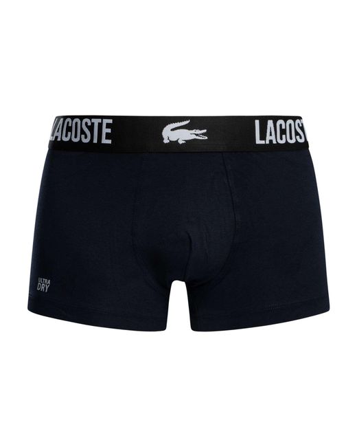 Lacoste Blue 3 Pack Cotton Stretch Trunks for men