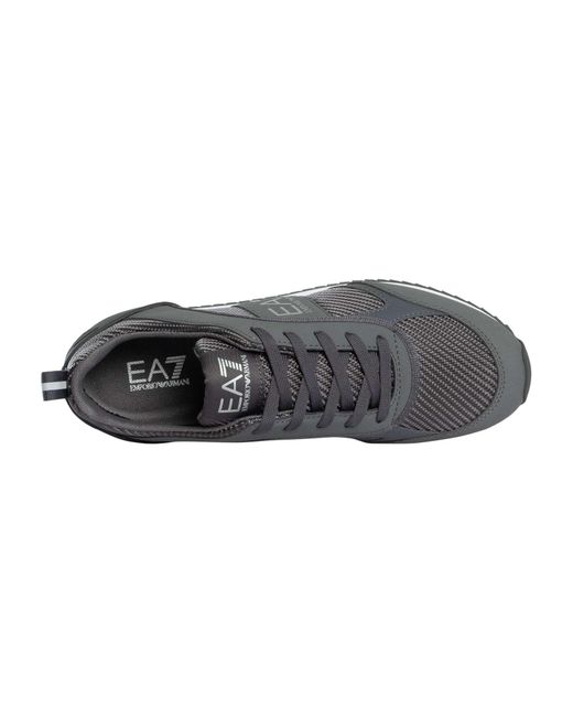 EA7 Gray Mesh Logo Trainers for men