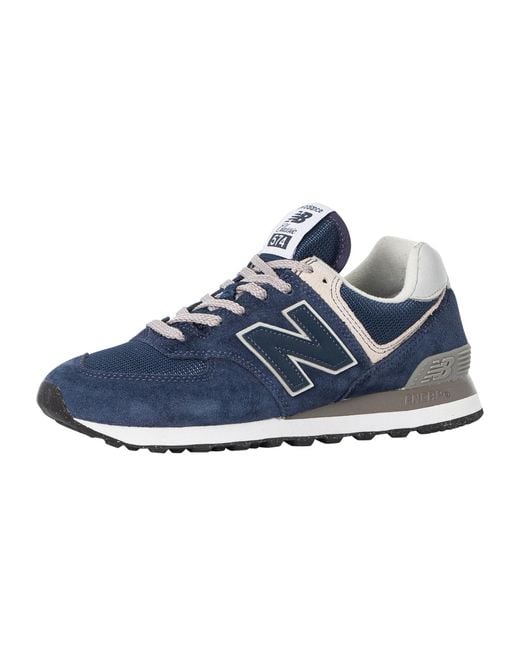 New Balance Blue 574 Suede Trainers for men