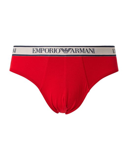 Emporio Armani Red 3 Pack Briefs for men