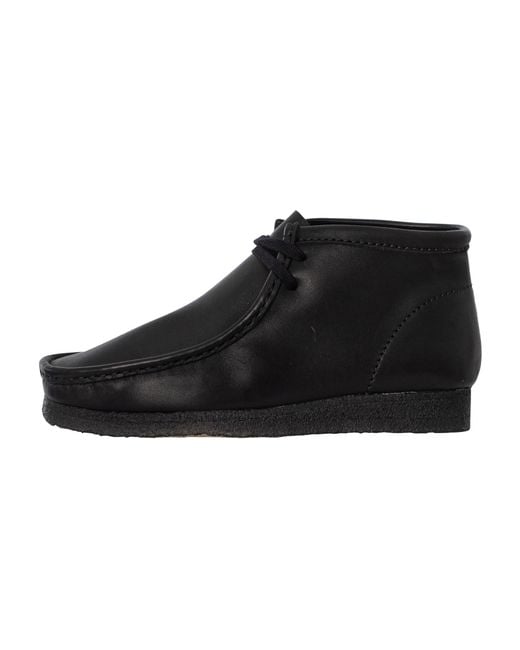 Clarks Black Wallabee Leather Boots for men
