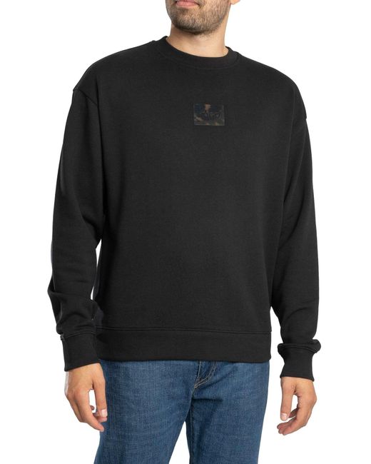 HUGO Black Daylo Box Logo Sweatshirt for men