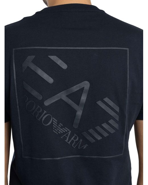 EA7 Blue Back Box Logo T-shirt for men