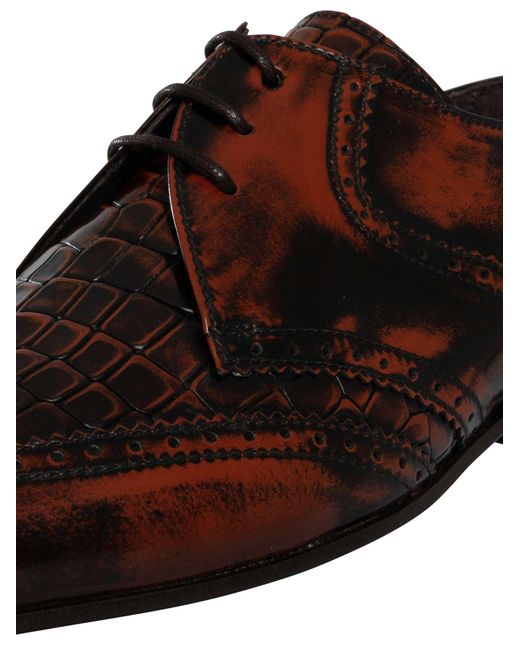 Jeffery West Brown Leather Derby Shoes for men