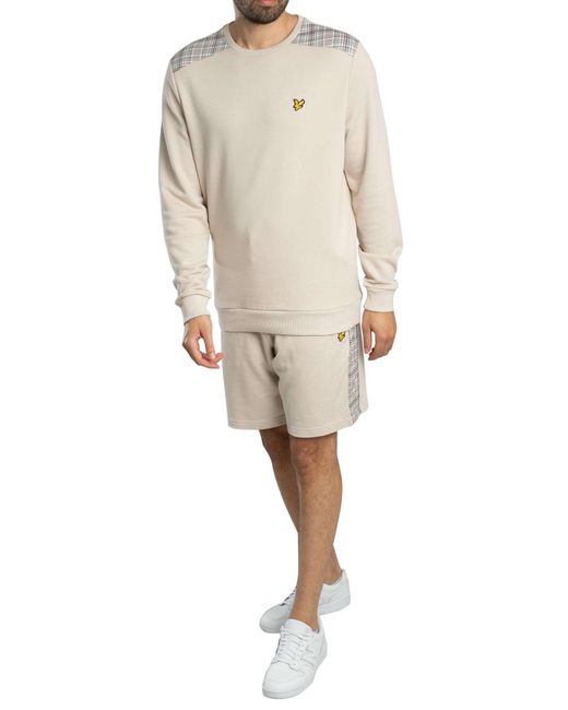 Lyle & Scott Natural Check Panelled Sweatshirt for men