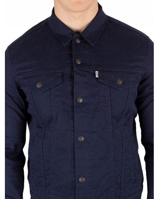 Navy blue trucker outlet jacket