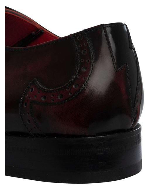 Jeffery West Brown Derby Leather Shoes for men