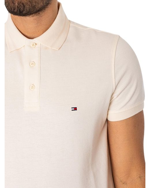 Tommy Hilfiger White Pretwist Mouline Slim Fit Polo Shirt for men
