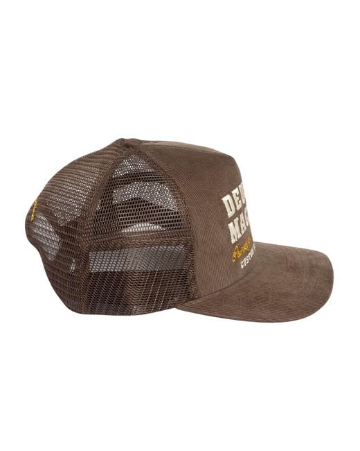 Deus Ex Machina Brown Gumshoe Cord Trucker Cap for men