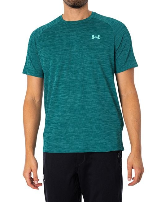 Under Armour Green Tech Textured Short Sleeve T-shirt for men