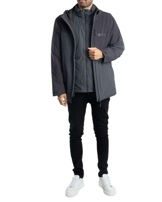 Jack Wolfskin Gray Feldberg 3 In 1 Jacket for men