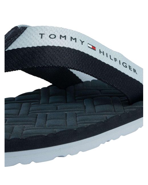 Tommy Hilfiger Blue Webbing Beach Flip Flops for men