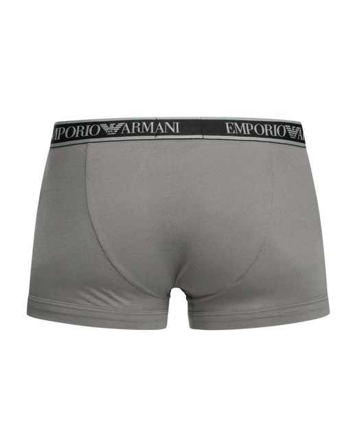Emporio Armani Gray 3 Pack Trunks for men