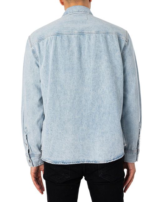 Calvin Klein Blue Chest Pocket Overshirt for men