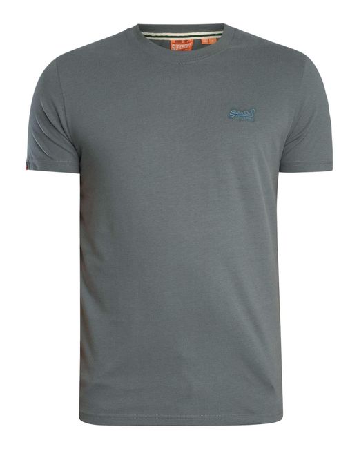 Superdry Gray Essential Logo Emb T-shirt for men