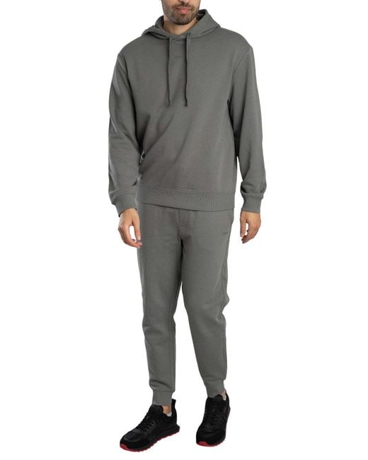 HUGO Gray Dapo Dayote Hooded Tracksuit for men