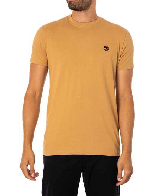 Timberland Black Slim Fit Embroidered Logo T-shirt for men