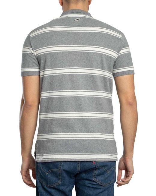 Superdry Gray Vintage Stripe Polo Shirt for men