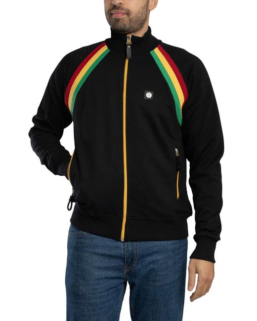 Trojan Black Raglan Taped Track Jacket for men