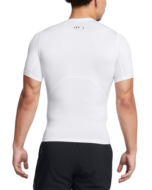 Under Armour White Armour Heatgear Compression Short-sleeve T-shirt for men